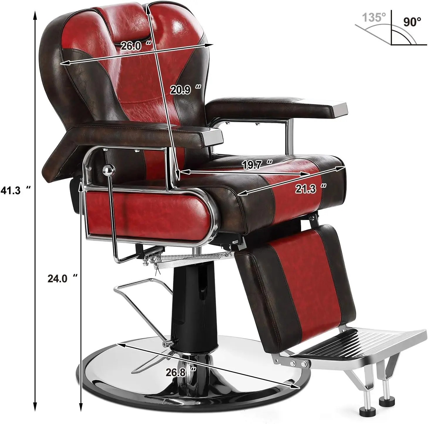 Chairs for Barbershop Heavy Duty Barber Chair Reclining with Headrest, 360 Degree Swivel Salon Chair for Hair Stylists, Tattoo