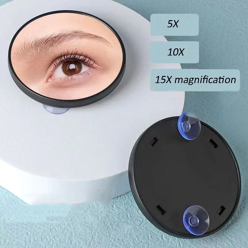 9cm 5x/10x/15x Magnifying Mirror Suction Cup Mini Compact Makeup Mirror Hand Travel Small Pocket Vanity Mirrors Makeup Magnifier