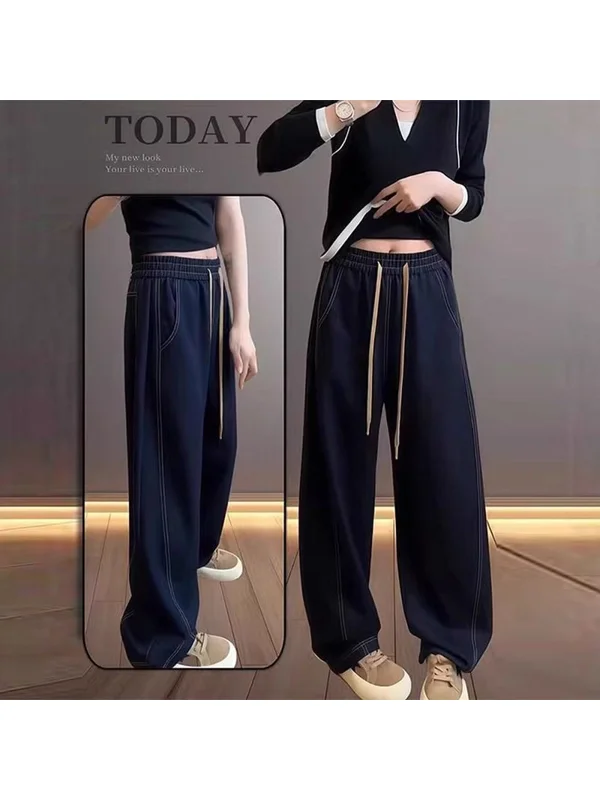 

High Waist Wide Leg Jeans Women's Spring Autumn Loose Fit Slimming Banana Knife Pants plus Size Pear Shape Body Fat MM