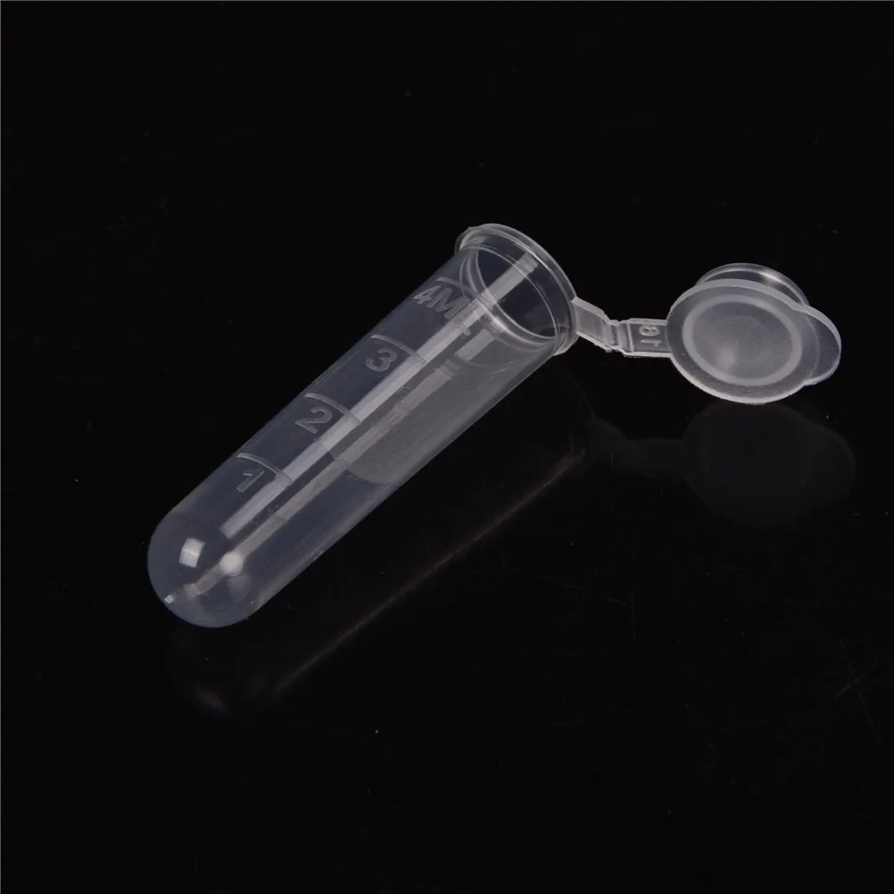 【C】30Pcs Centrifuge Lab Test Tube Vial Container Bottle With Cap 5ml Sample Plastic