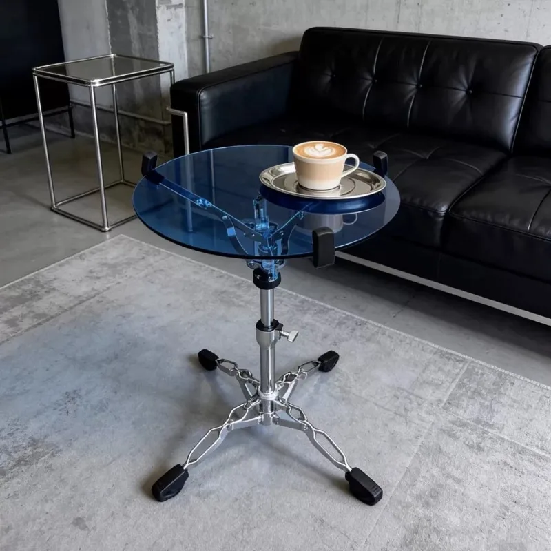 DIY Acrylic Adjustable Side Table Luxury Stainless Steel Storage Rack Floor Corner End Table Modern Minimalist Sofa Coffee Table