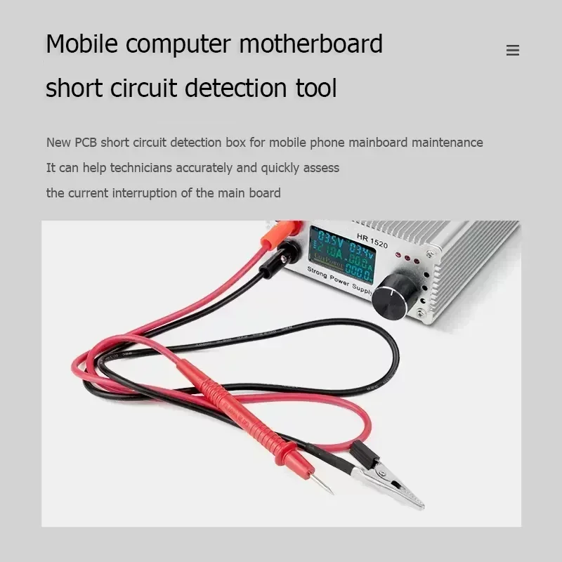 HR1520 ShortKiller Pro z wyświetlaczem LCD Skrzynka narzędziowa do wykrywania obwodów płyty głównej Narzędzie do naprawy spalania zwarć