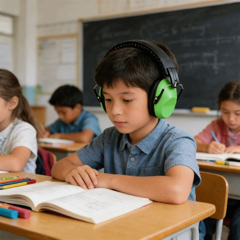 

Adjustable Anti-Noise Earmuffs Head Mounted Noise Reduction Ear Protector Hearing Protection Safety Hearing