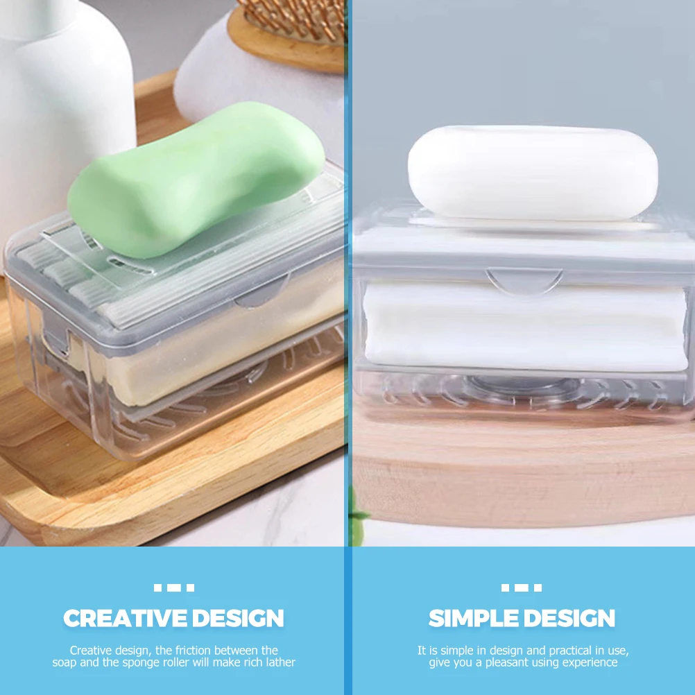 

PP Box for Bar Soap Friction Foaming Lather Long Lasting Container Laundry Bathroom Storage Holder Travel Case Soap