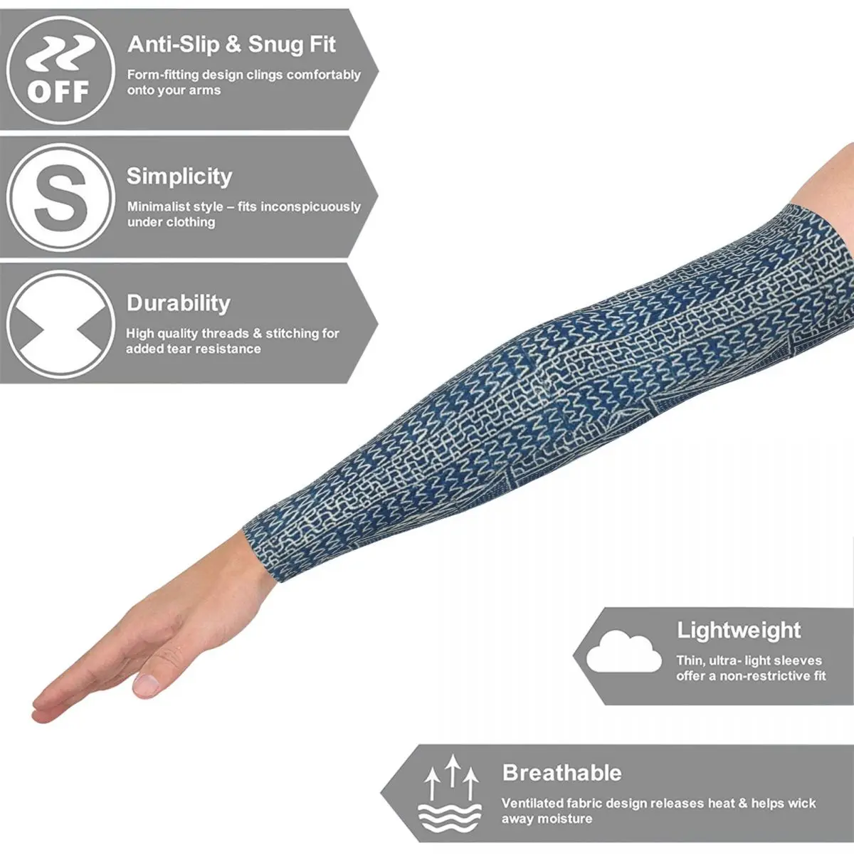 カメルーン西アフリカ産テキスタイル アウトドアアームスリーブ 日焼け止めUVカットカバー 夏用サイクリングタトゥースリーブ