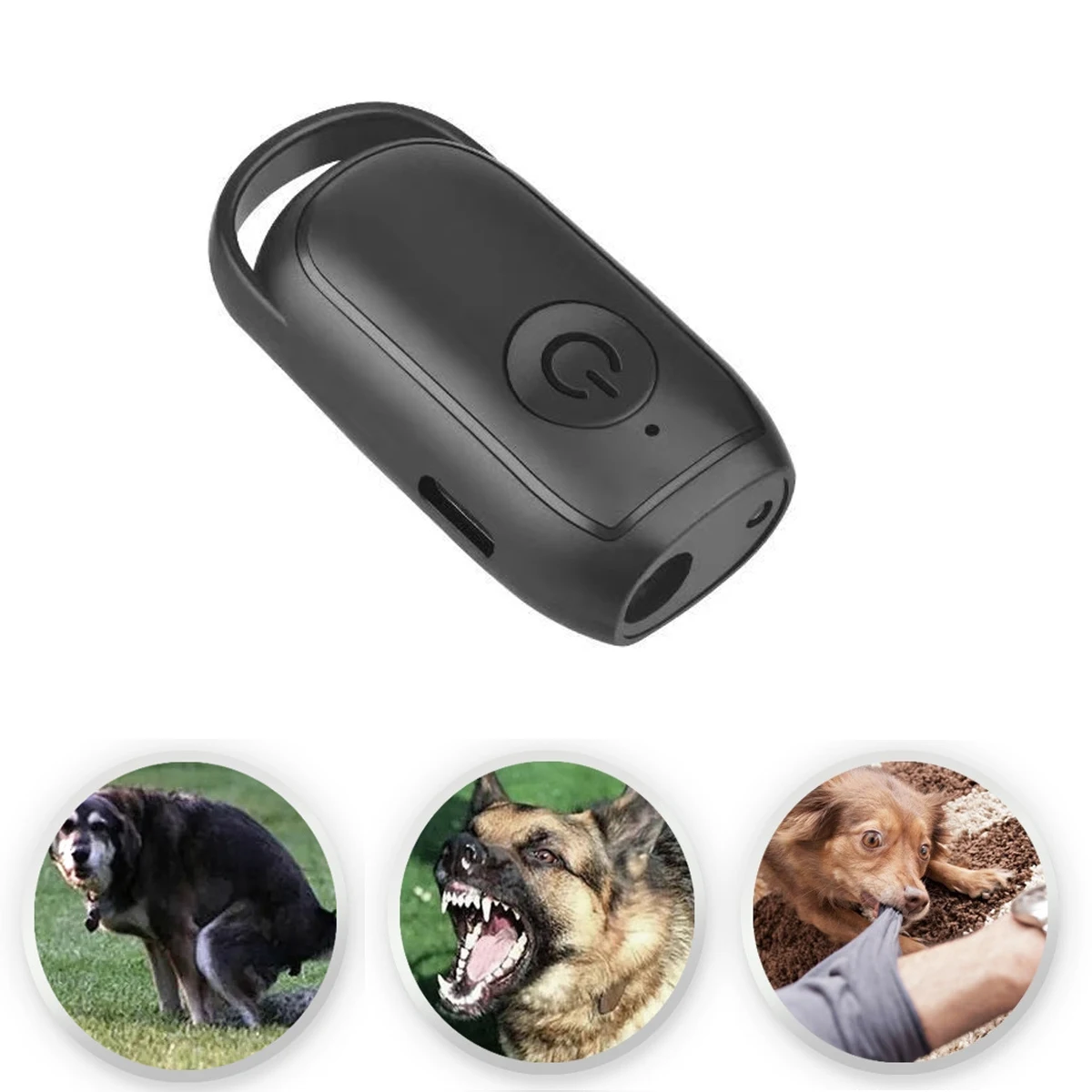 Mini repelente ultrasónico para perros, repelente de perros portátil inteligente para exteriores, repelente de perros de autodefensa, recargable, de alta potencia, color negro, 1 ud.