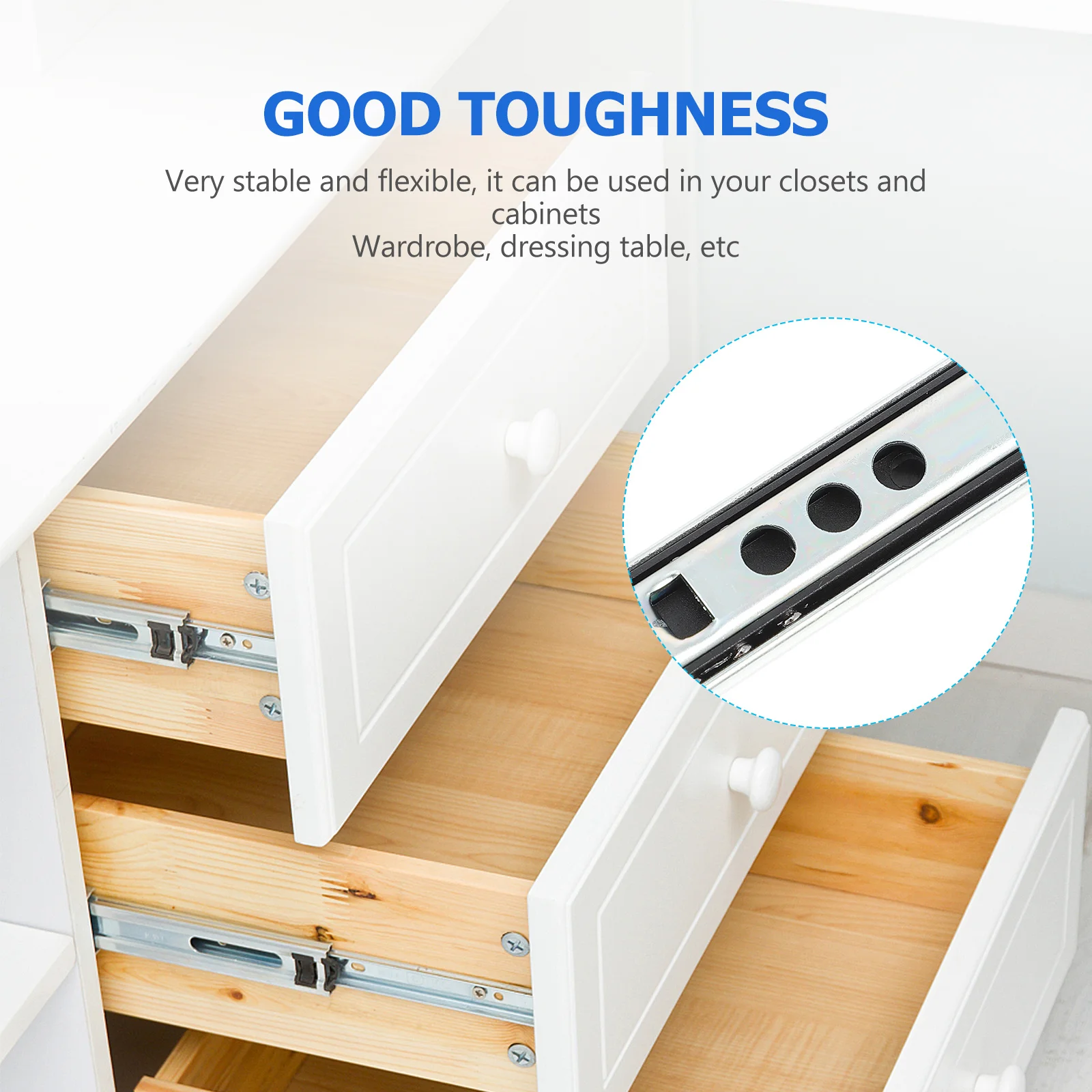 

2Pcs Heavy Duty Bi-Directional Miniature Cabinet Drawer Slide Cold Rolled Steel Extended Furniture Slide Smooth Quiet Movement