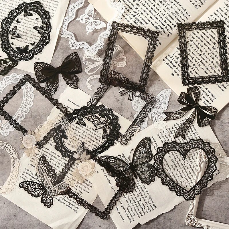 20Pcs/Pack Lace Dream Series Stickers Material Perfect for Journaling Diy Scrapbooking Supplies