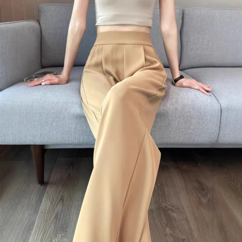 

Women's High-Waisted Double-Pleated Wide-Leg Trousers