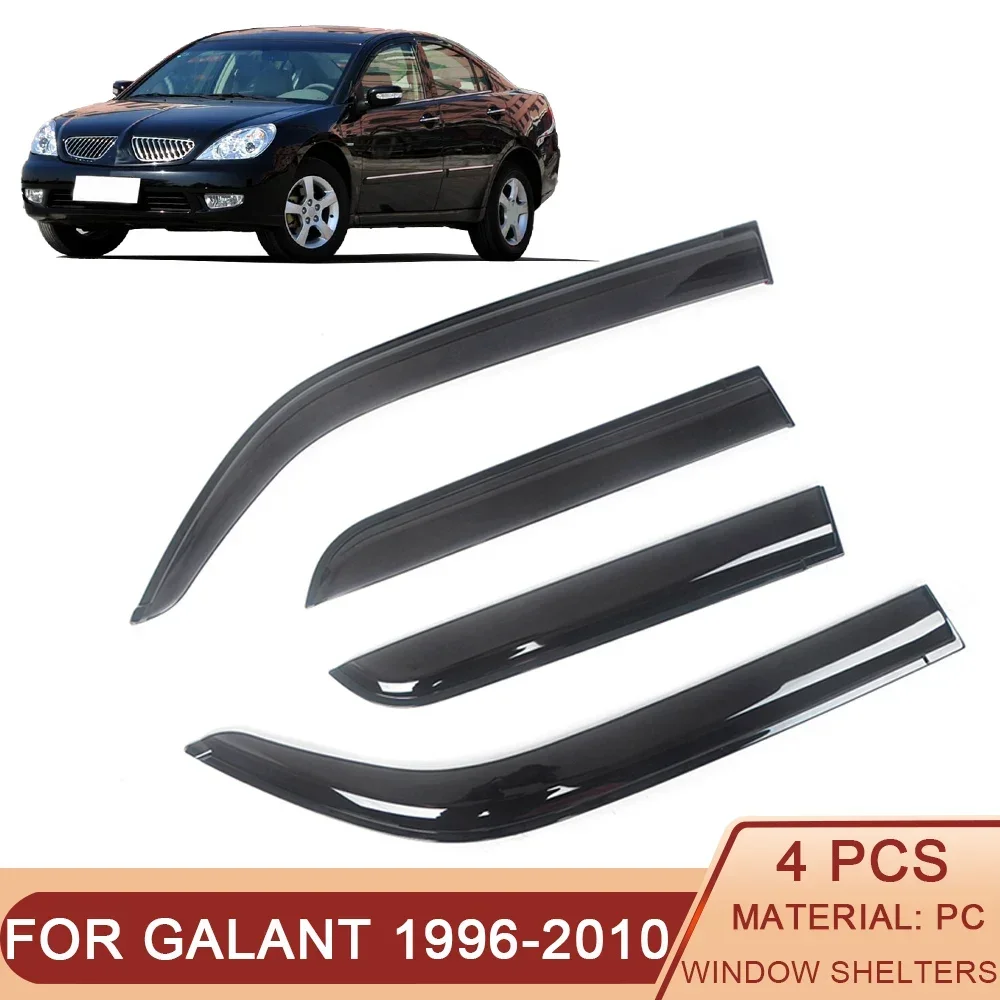 

For Mitsubishi Galant 1996-2010 Auto Black Tinted Car Side Window Visor Guard Vent Awnings Shelters Rain Guard Door Ventvisor