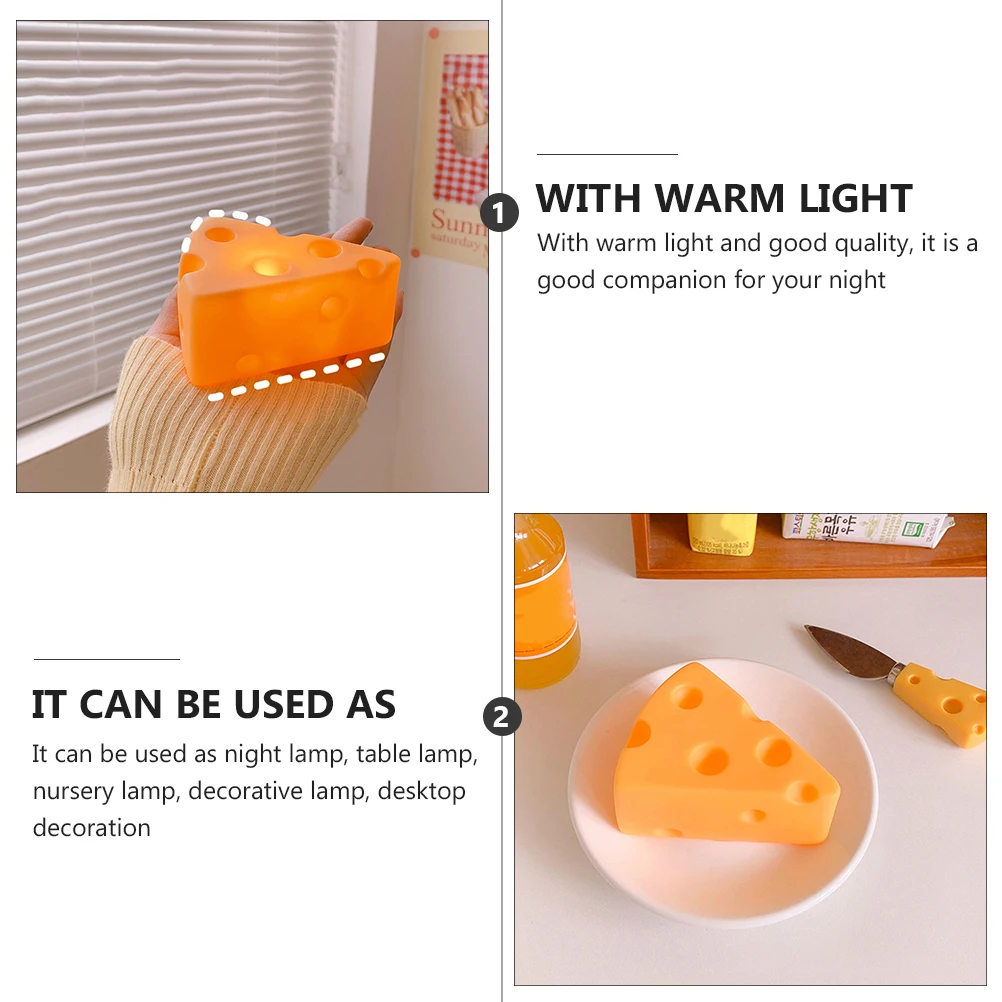 2 pezzi bella lampada da notte al formaggio arancione mini luce notturna per la casa lampada da tavolo camera da letto luce calda adatta agli occhi decorativa per interni