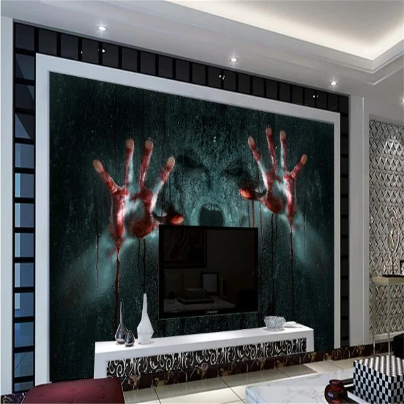 beibehang Realistic vampire horror 3d Skull Rock papel de parede 3D photo wall paper TV background mural wallpaper for walls 3 d