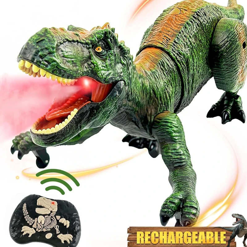 Remote-Controlled Velociraptor Tyrannosaurus Rex 2.4G 5 Way Simulation Sound Light Electric Mini Remote-Controlled Dinosaur Toy