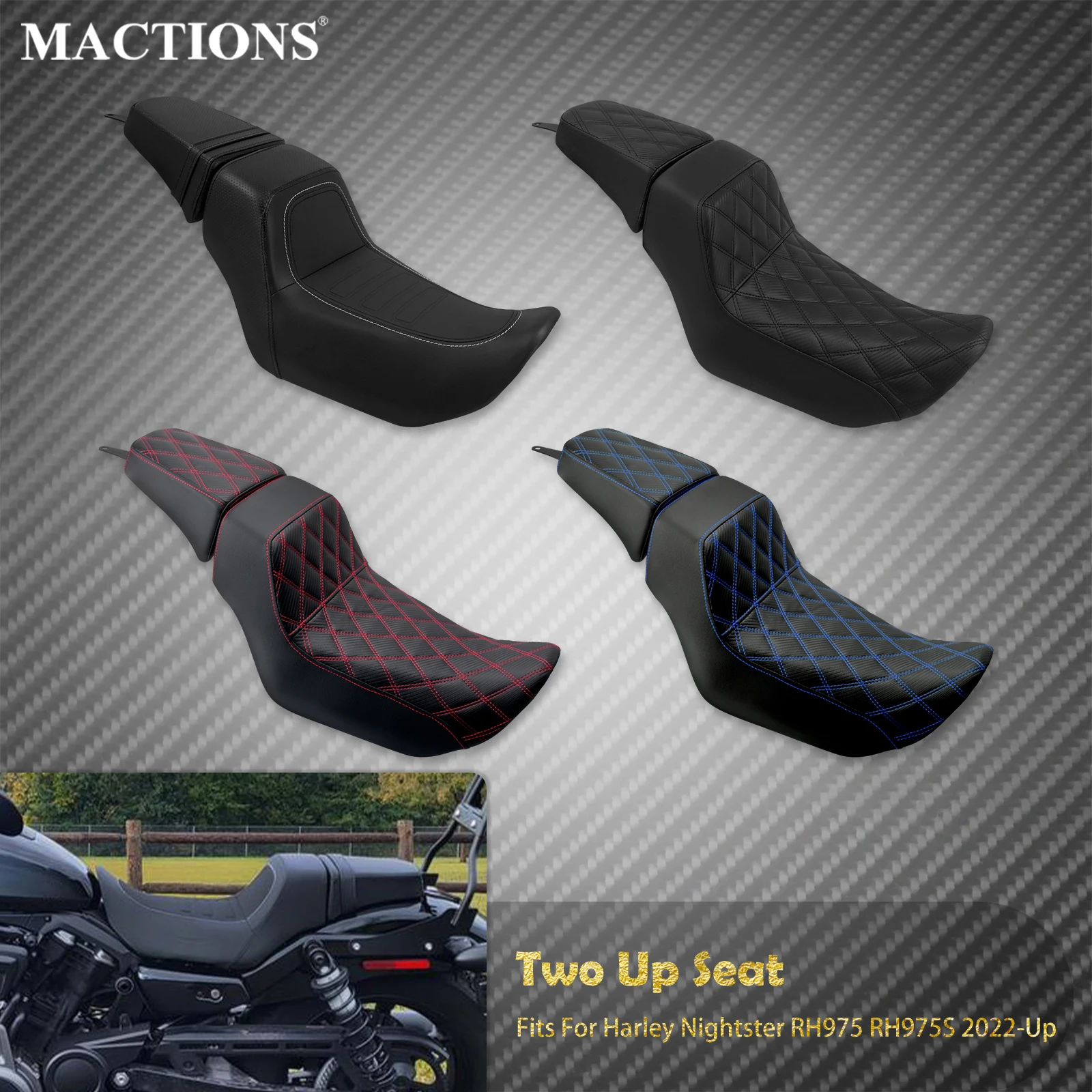 Motorcycle Two Up Seat Front Rear Driver Passenger Rider Saddle Seats For Harley Nightster Special RH975S 2023-24 RH975 22-2024