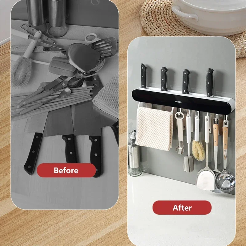 Kitchen Multifunctional Wall-Mounted Kitchen Knife Storage Container Cutlery Organizer Kitchen Knives Holder Utensils Organizer