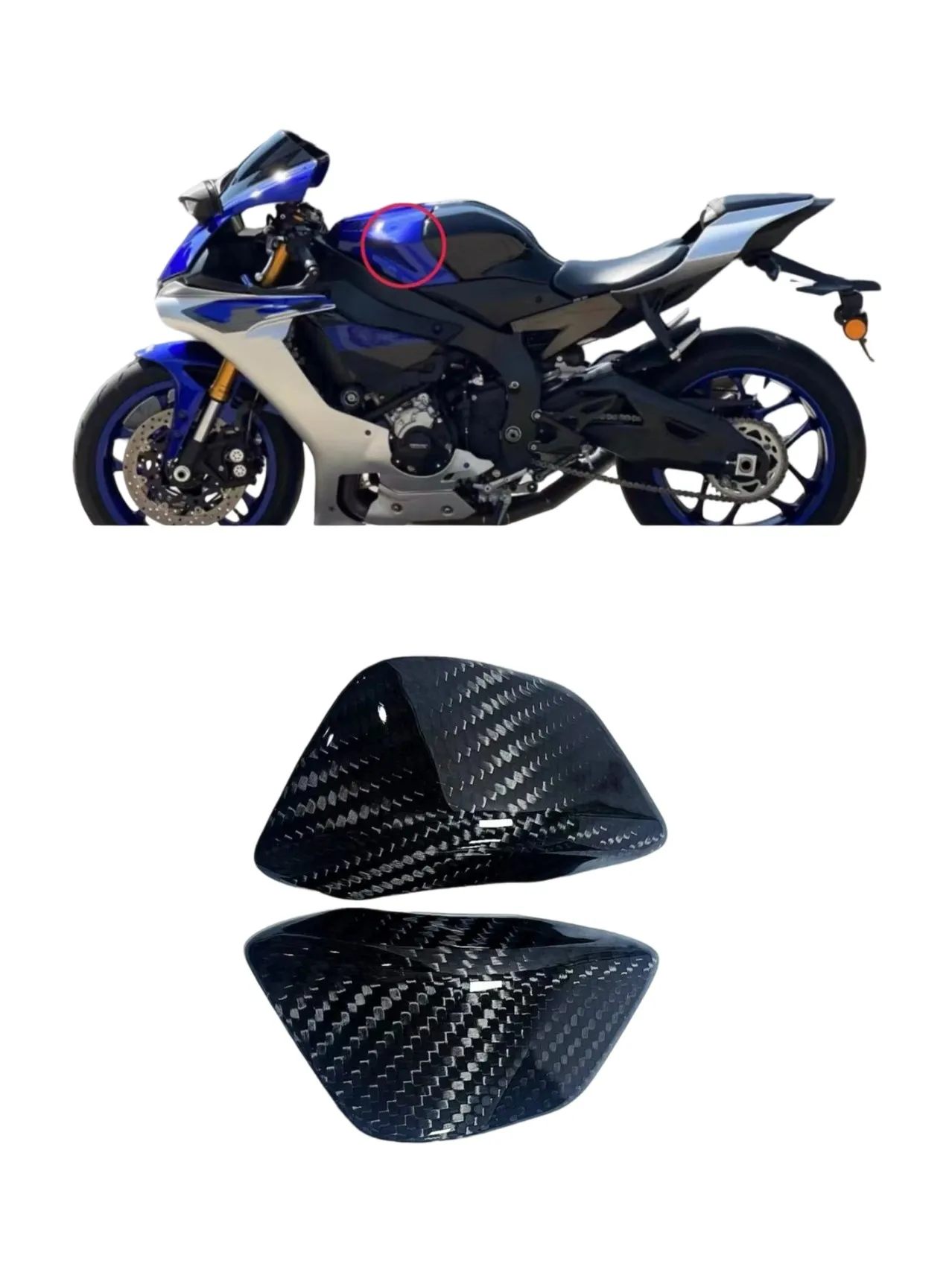Akcesoria motocyklowe do Yamaha YZF-R1 2015-2019 3K 100% włókno węglowe osłona narożna zbiornika paliwa elementy dekoracyjne YZF R1 r1