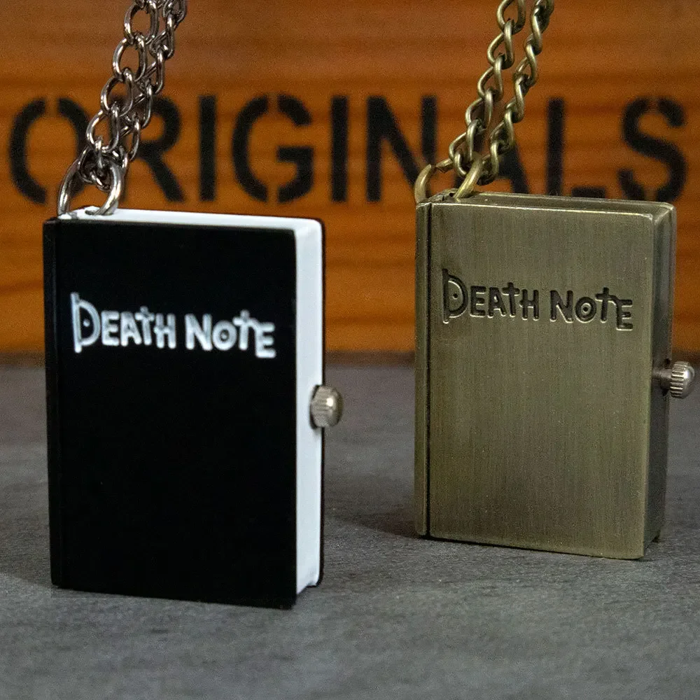 Japanese Anime Antique Necklace Chain Clock Pendant Death Note Book Quartz Pocket Watch for Men Women