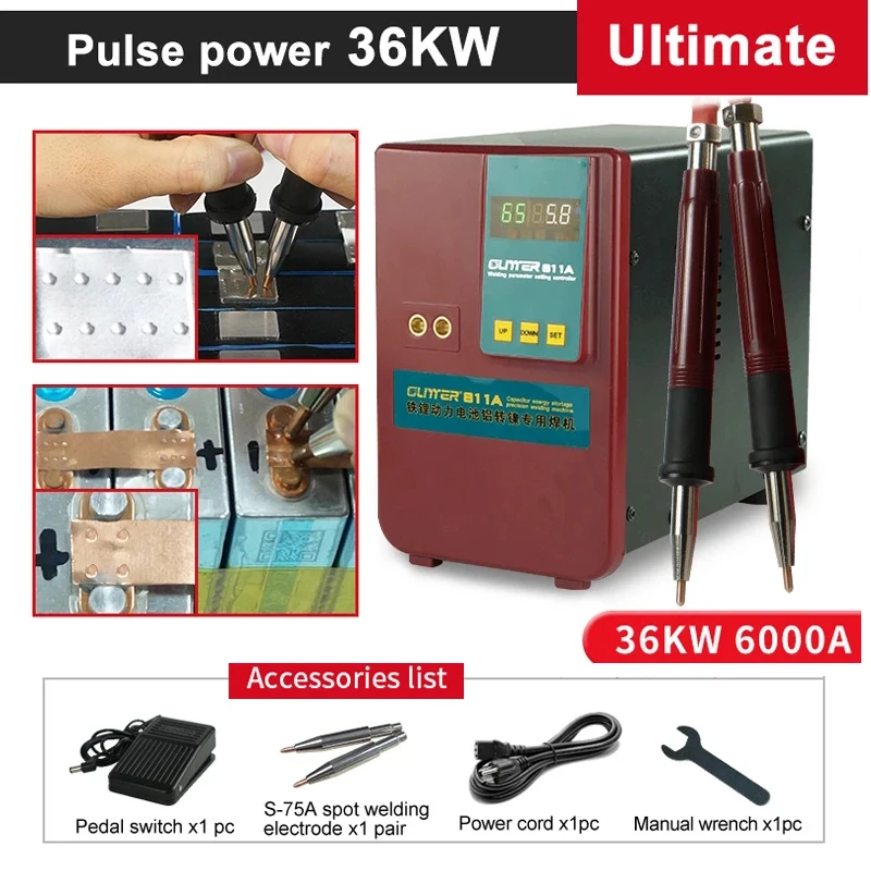 

Spot Welding Machine 36KW 6000A 811A Energy Storage Copper Aluminum Iron Lithium Power Battery Pack Spot Welders Welding Nickel