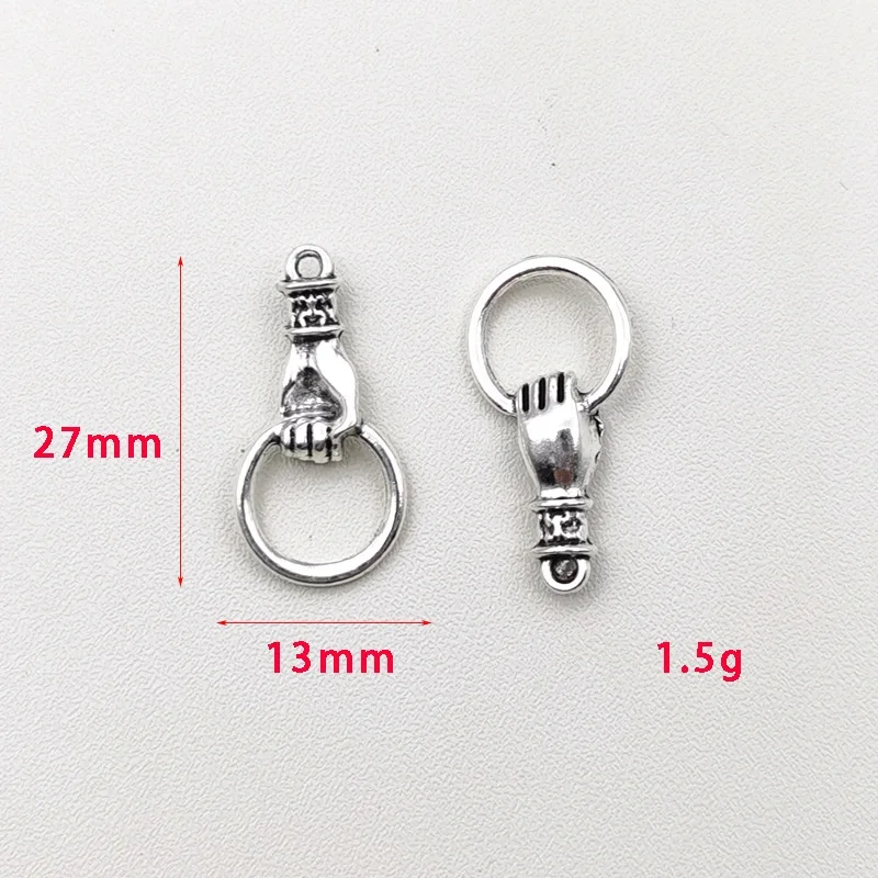 10Pcs/lot Alloy Grip Hoops Hand Charms Connector Bracelet Earrings Necklace DIY Jewelry Making Hand Pendant Jewelry Accessories