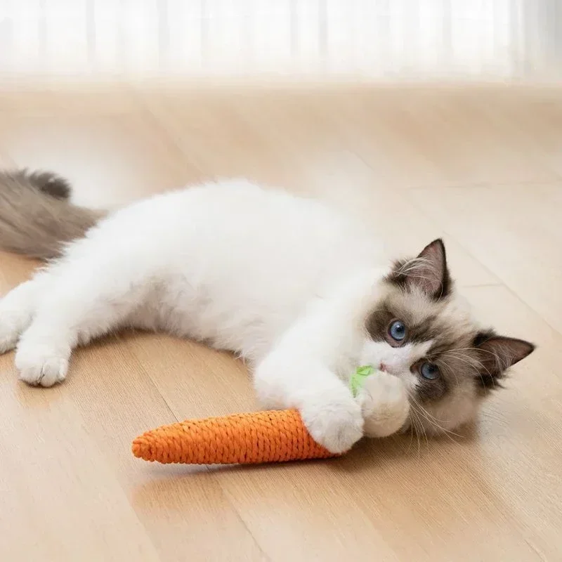 2025 Cat Toys Sound Carrot Cuddle CatStick Since Fun Fun Cat Teething Stick Anti-bite Cats Scratch Board Pet Supplies