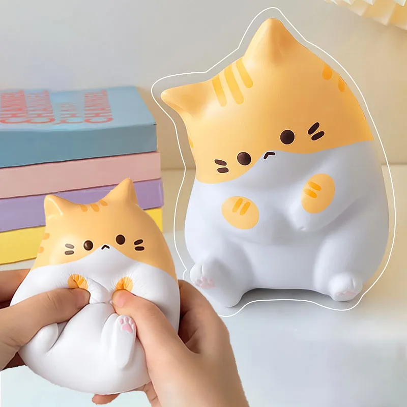 

Cocoa Cat PU Pinch Music Children's Toys Slow Rebound Decompression Artifact Cartoon Cute Vent Cure Lucky Cat Ornaments Gift