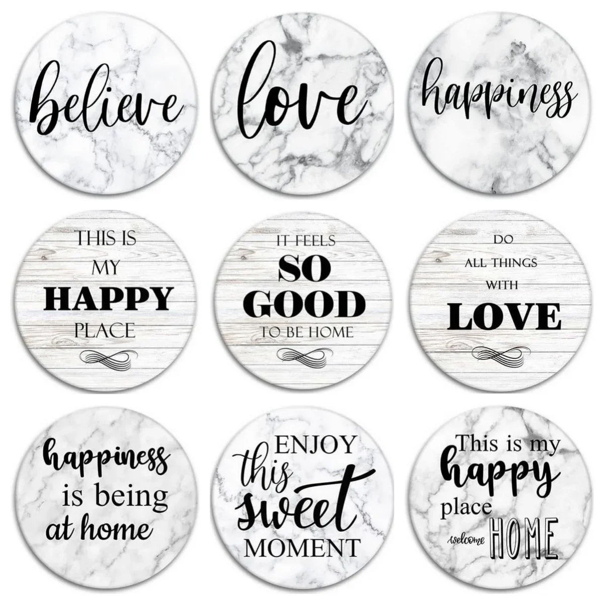 Beleive Wood Sign Front Door Decoration Rustic Round Wood Wall Hanging Outdoor Farmhouse Porch for Spring Summer Fall All Season