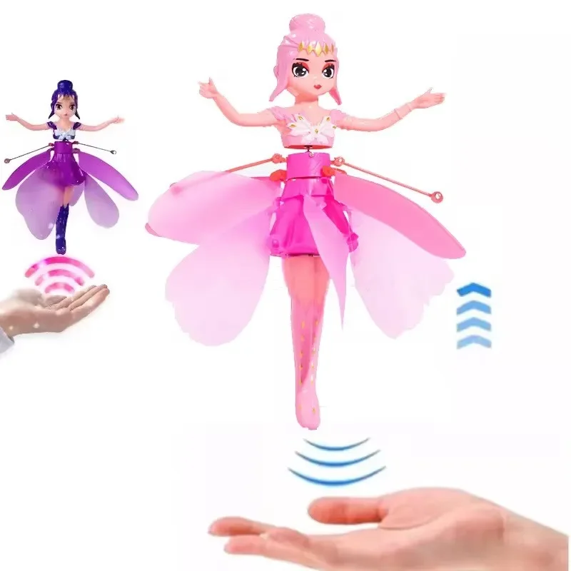 

Rotating Luminous Princess Helicopter Doll Dancing Airplane Gesture Induction Luminous Flying Toy Christmas Gift Holiday Gift