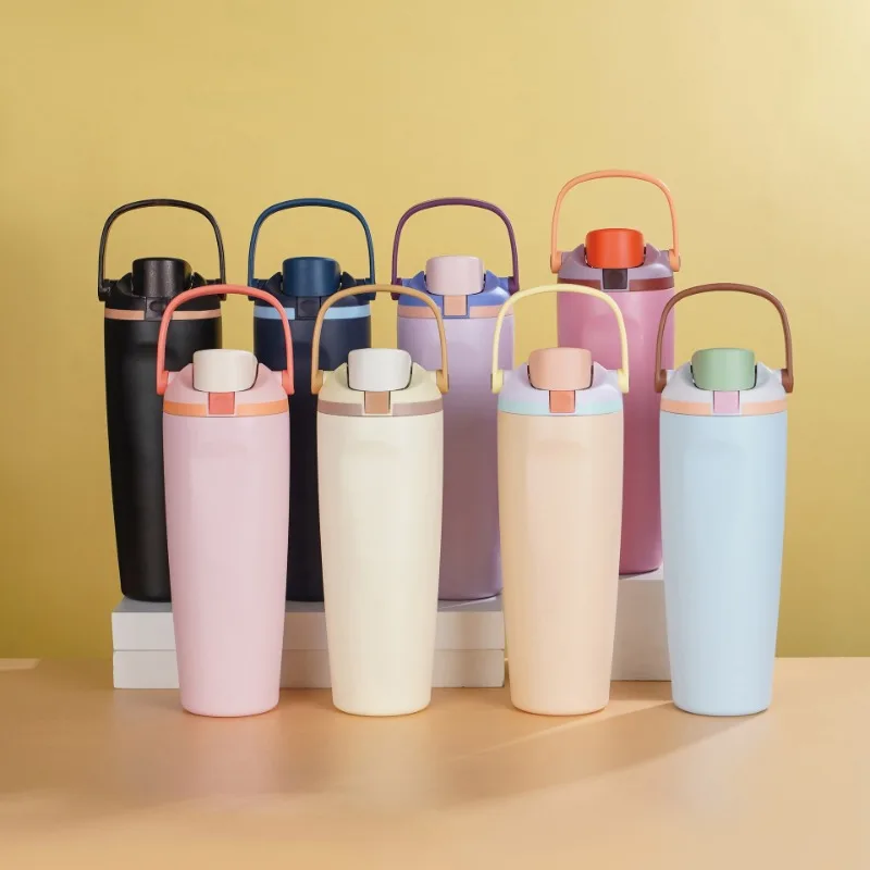 

For New Handheld Cup Stainless Steel Double Layered Vacuum Insulated Cup 304 Insulated Cold Insulated Car Portable Cup