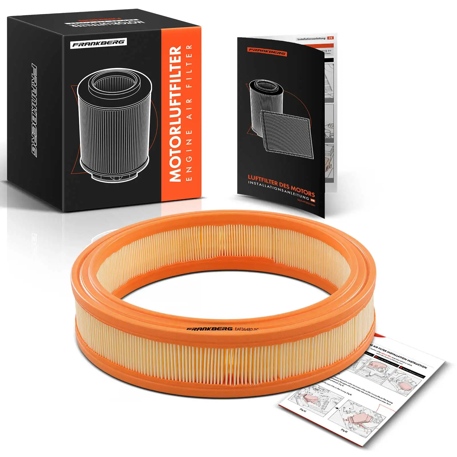 Frankberg 1x luchtfilter motorluchtfilter voor Fiat Seicento 600 hatchback 1998-2010 46536482