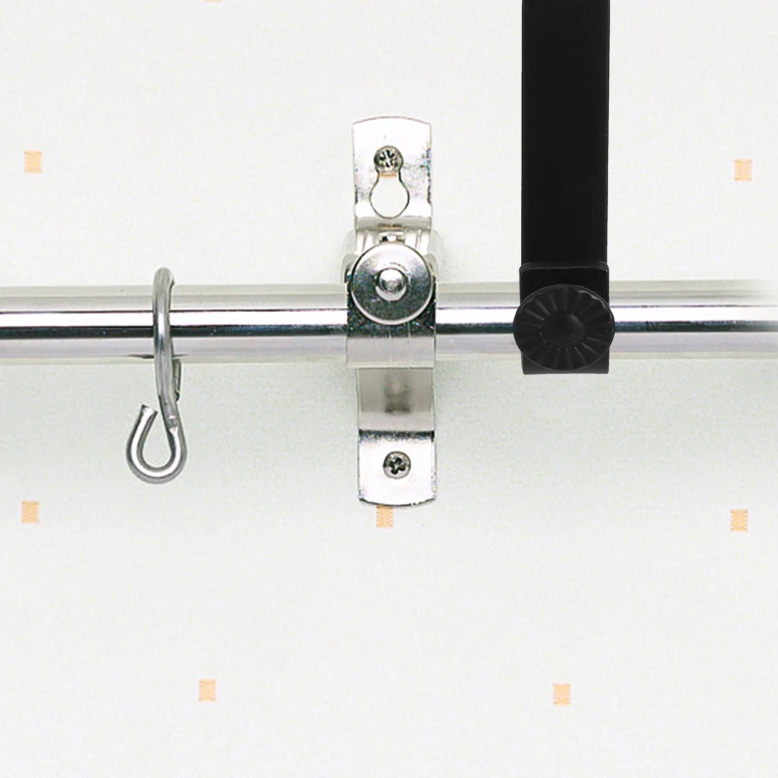 

1Set Metal Curtain Brackets for Rod Solid Iron Single Support Wall Ceiling Mountable Easy Assembly Home Office Window Decor