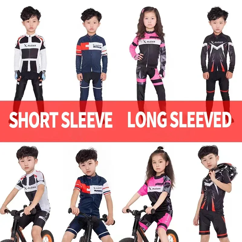 

AUDAX Boys' and Girls' Cycling Set, Children's Cycling Shirt, Mountain Bike Shirt, Roller Skating Shirt, Balance Bike Shirt Set