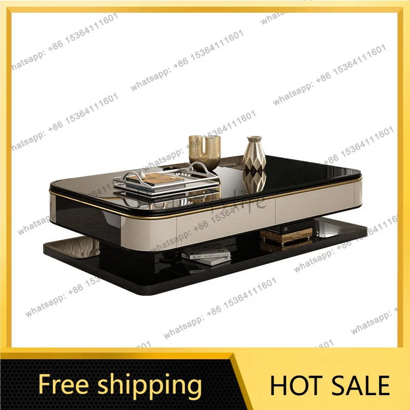 XX. Italian light luxury microcrystalline stone coffee table generation simple tempered glass tea table