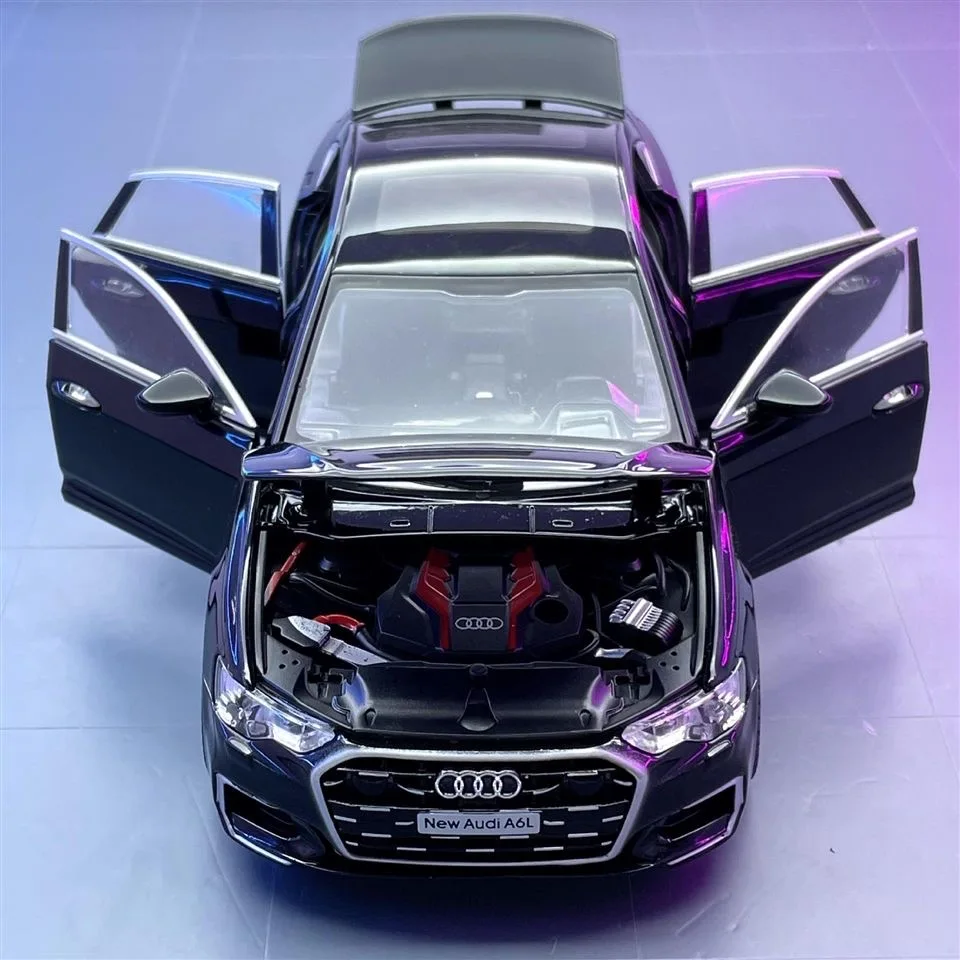 1:24 Audi A6 Alloy Car Model Diecasts Metal Toy Car Model High Simulation Sound and Light Collection Zabawka dla dzieci Prezent