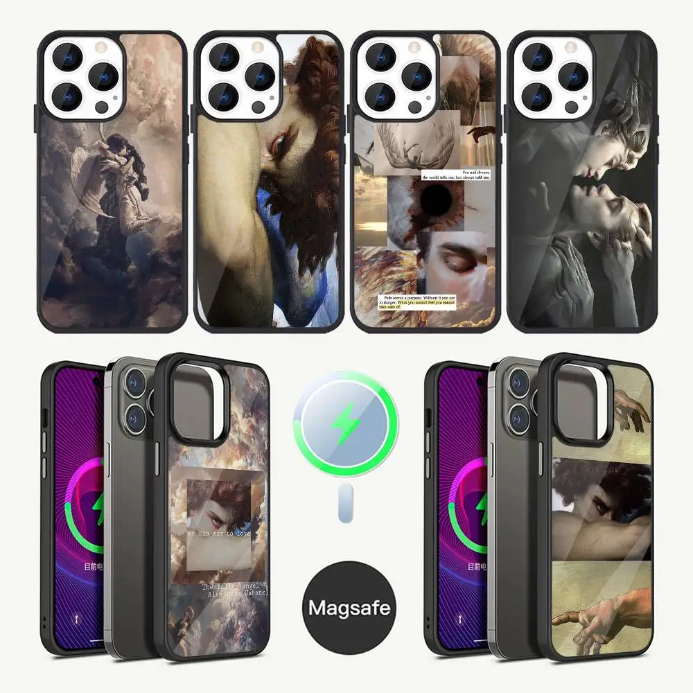 

The Fallen Painting Angel Phone Case For iPhone 17,16,15,14,13,12,11,Plus,Pro,Max Mini Magsafe Magnetic Wireless Charging