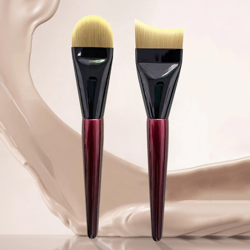 1 stuk ultradunne platte foundationborstel - glad professioneel haar gezichtscontour crème make-up cosmetische schoonheidstool