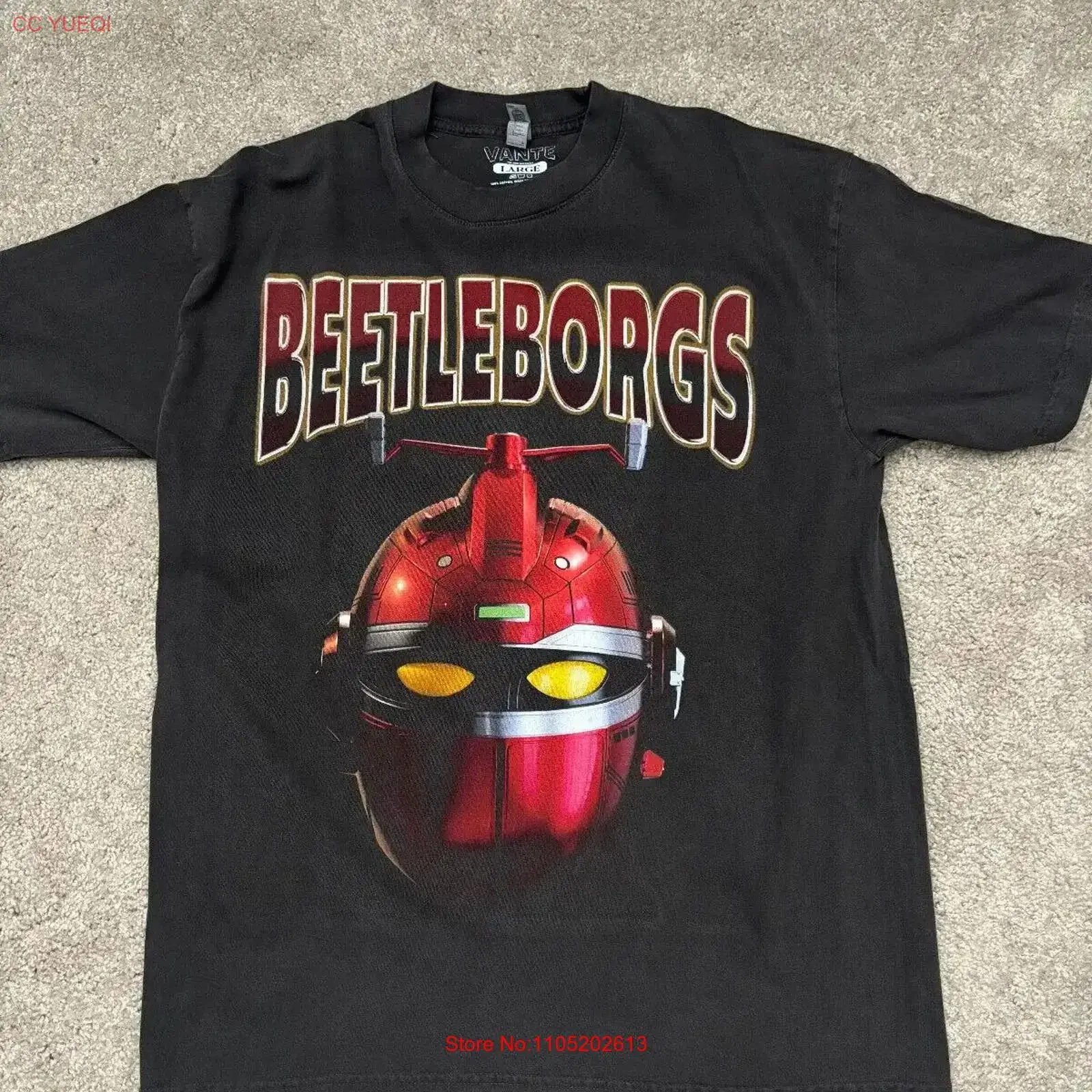 

Big Bad Beetleborgs Red Striker T Shirt Size Large Saban vintage Washed homme Stylish Versatile Unisex Slightly Stretched