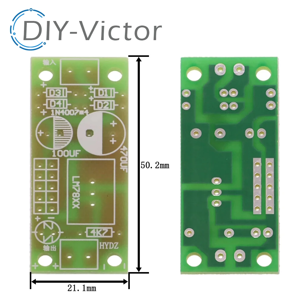 DIY KIT LM7805 L7805 DC/AC Three Terminal Voltage Regulator Power Supply Module 5V 6V 9V 12V Output Max 1.2A