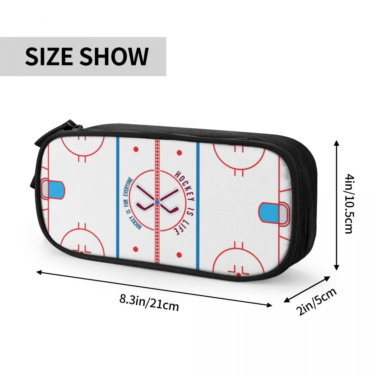 Hockey Is Life Rink Pencil Cases Large Storage Pen Bags Pen Box Pencil Pouch For Boys Girls Students Stationery School Office