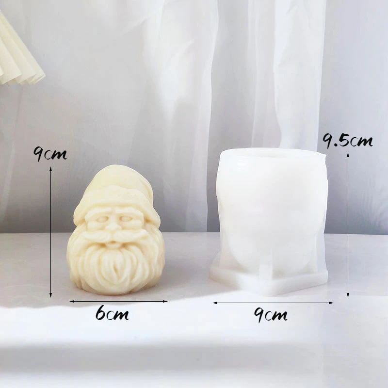 New Sleeping Santa Claus Silicone Candle Mold DIY Christmas Decoration Gypsum Resin 3D Crafts Casting Tools Home Gift Making