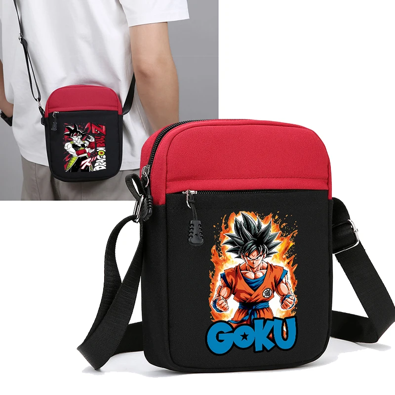 Bolso cruzado Dragon Ball Son Goku para niños y niñas, mochilas de pecho para exteriores, bolsos de hombro de viaje con dibujos animados de anime, bolsa deportiva diaria para teléfono
