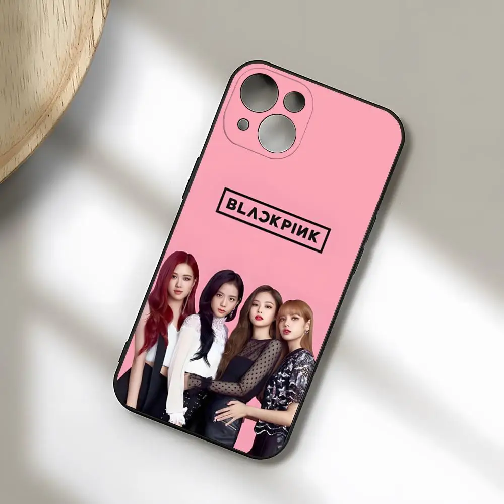 MINISO-Kpop B-BLACK-P-Pink Phone Case For Iphone 16 15 Pro Max 14 16 Mini 13 12 11 X Xr Xs 6 15 7 8 Plus Back Cover