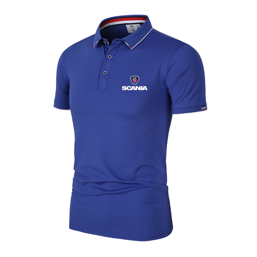 Polo con logotipo de camión para hombre, camiseta de Golf, moda urbana, negocios, Color sólido, ajustada, verano, 2024
