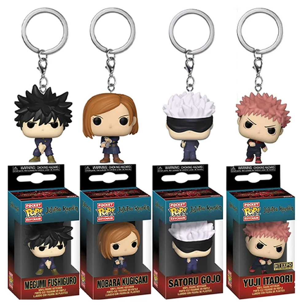 New Funko POP Jujutsu Kaisen Anime Keychains Figures Satoru Gojo Fushiguro Megumi Itadori Yuji Model Doll Collectible Toys Gifts