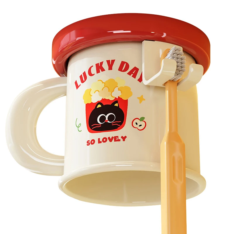 

Magnetic Toothbrush Holder, No Holes, Wall-mounted, Drain-mounted, Cup, Home Bathroom Storage Set, Dopamine