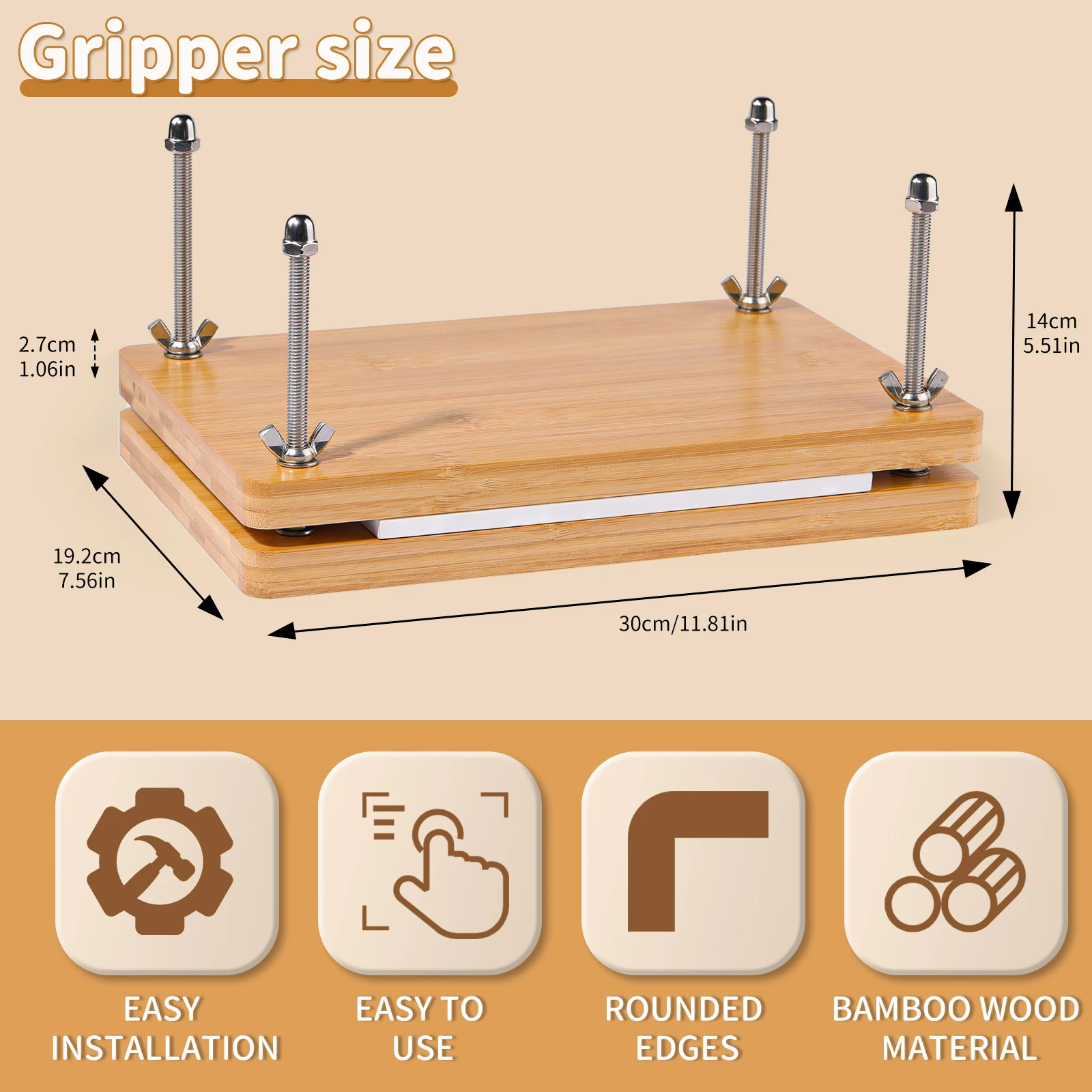 Bookbinding Plastic Bone Folder Creaser Waxed Thread Tools Set with Portable Binding Press Machine Of Paulownia Wood