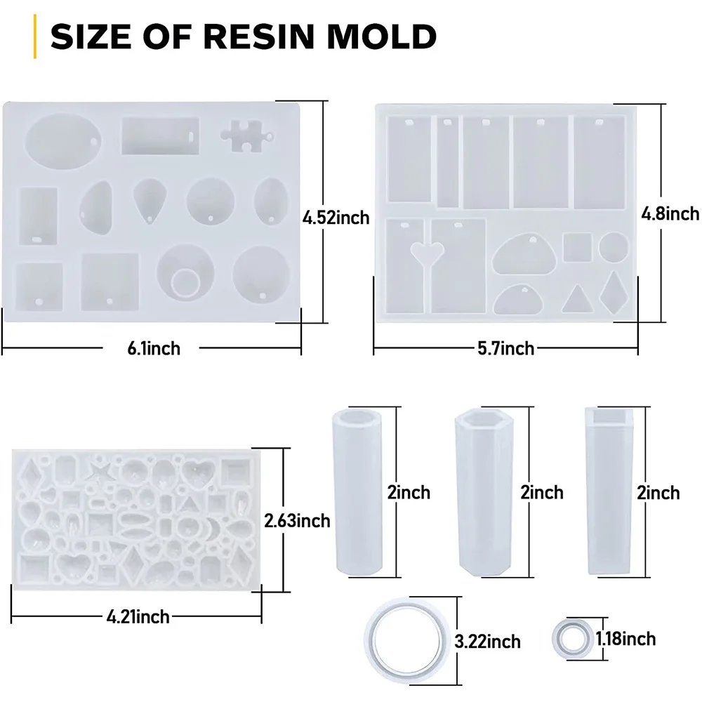 Pendant Accessories Making Silicone Molds Starter Kit Bundle with Epoxy Resin Silicone Mold Art for  Adults Beginners