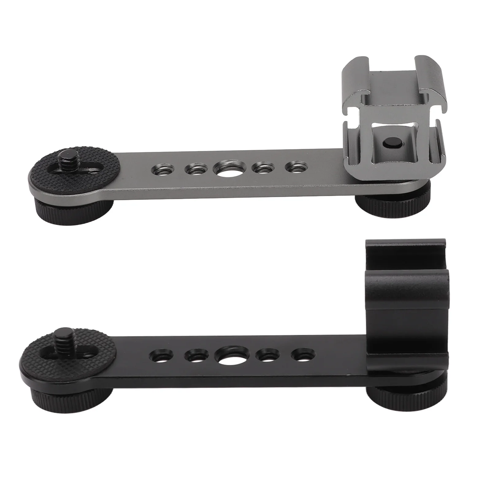 Triplo Cold Shoe Extensão Bracket, liga de alumínio, microfone Stand, Mount Adapter para tripé, monopé, estabilizador, novo