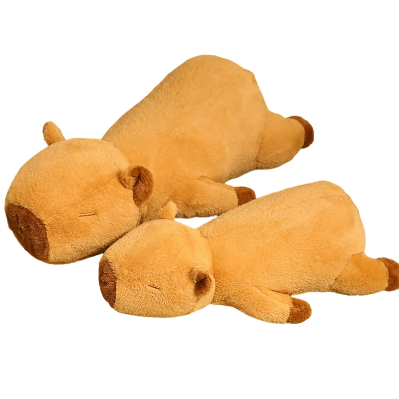 

60/80CM Interesting Creative Brown Lying Capybara Soft Plush Toys Smoothing Dolls Sofa Pillow Girls Kids Birthday Christmas Gift