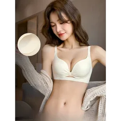 Underwear Ladies Gather Small Breasts and Show Big 2024 New Breast-receiving and Anti-sagging Sexy Bra Hollowed Out