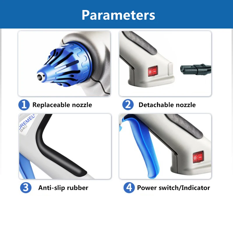 Imagem -06 - Dremel-pistola de Cola Quente 930 940 220v Casa Ferramenta Faça Você Mesmo Industrial Elétrico Rápido Temperatura de Calor Rápido Saída